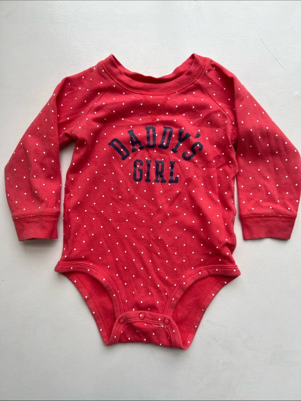 Red Polka Dot 'Daddy's Girl' Long-Sleeve Baby One-Piece